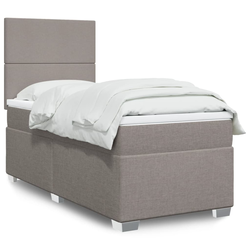vidaXL Box spring postelja z vzmetnico taupe 90x200 cm blago