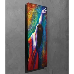 WallXpert slika na platnu PC217, žena u crvenoj haljini koja pleše, 30 x 80 cm