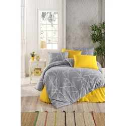 Aberto Design Komplet posteljina Parure, 200x220 cm, Siva-Žuta