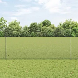 Zatvorena žičana ograda s postovima 25 x 1,6 m Siva Mreža