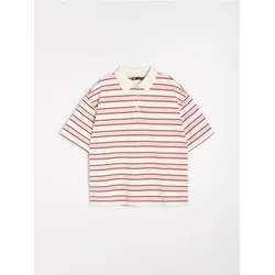 Sinsay - Pamučna polo majica na pruge - roze