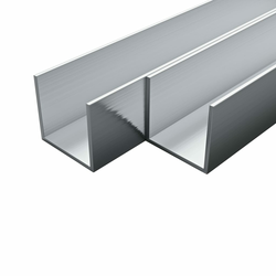 vidaXL Aluminijski kanali U-profila 4 kom 2 m 40 x 40 x 2 mm
