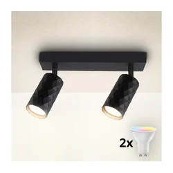 Brilagi - prigušiva LED RGBW spot svetiljka SELE DIAMANT 2xGU10/6W/230V crna
