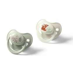 BabyOno Anatomska slikonska duda GLOW 6-18 mj, 2 kom