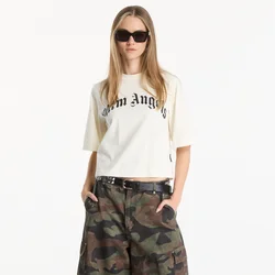 Majice Palm Angels Curved Logo Boxy Tee Off White/ Black M