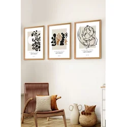 Wallity Set uramljenih MDF slika Myk3003-1, 3 dijela