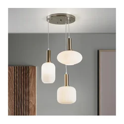 ONLI - Luster na lanku DOROTY 3xE27/15W/230V bela/sjajni hrom