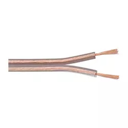 Kabel za zvučnike, 2 x 0.75 mm2, 100 met., transparent