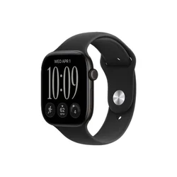 APPLE Watch Series 12 GPS 46mm Black Aluminium Case with Black Sport Band - M/L (MJEL4WF/A)
