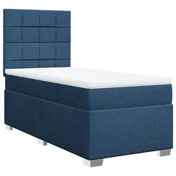 Vidaxl Box spring postelja z vzmetnico modra 100x200 cm blago