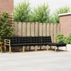 Set vanjskih sofa s jastukom 5 pcs Bijela i crna