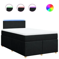 Vidaxl Box spring postelja z vzmetnico črn 120x200 cm blago