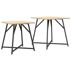 Set pomoćnih stolića 2 pcs Sonoma hrast i crna