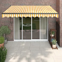 Automatska tenda na uvlačenje žuto-bijela 3 x 2,5 m
