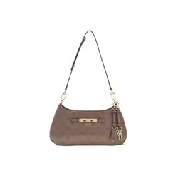 GUESS Torba za čez ramo Guess Sac Bandouliere Carmella Taupe Logo rjava