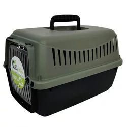 MP Bergamo ECO Gipsy Transporter za mačke sa plastičnim vratima, XS, 39x26x25cm, Maslinasto-crni