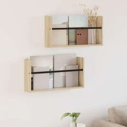 Polica za časopise s policom 2 pcs Sonoma hrast 60 x 12 x 30 cm