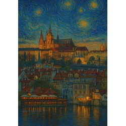 Praški plakat v stilu Van Gogha 30x40 cm