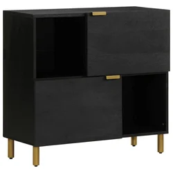 Komoda crna 80x33x75 cm od konstruiranog drva