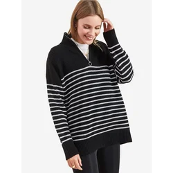 Bianco Lucci Pulover Pullover črna/bela