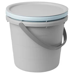PEPPRIG Kanta s poklopcem, 3 del., siva/plava