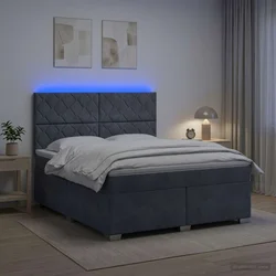 vidaXL Postelja boxspring z vzmetnico Temno siva 140 x 200 cm Žamet