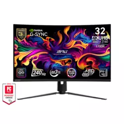 32 inča MPG 321CURX QD-OLED, 4K UHD 3840x2160 QD OLED 240 Hz G-Sync zakrivljeni gaming monitor