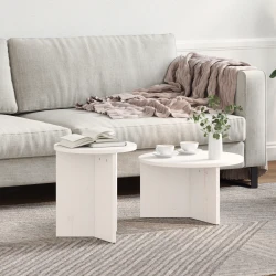 Kava Stol 2 pcs Bijelo Čvrsto borovo drvo