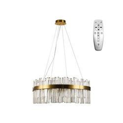 LED prigušiva luster na sajli LED/110W/230V 3000-6500K zlatni + daljinski upravljač