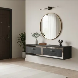 Hanah Home komoda Tuna 120, 120 cm, antracit / srebrna