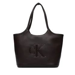 Calvin Klein Ročna torba Bold Ck Shopper LV04F3562G Bordo rdeča