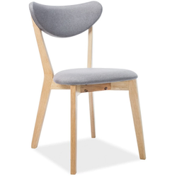 CASARREDO Oblazinjen jedilni stol BRANDO siva/hrast