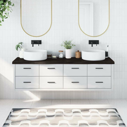 Kupaonska radna ploča tamnosmeđa 180x50x(2-6) cm tretirano drvo