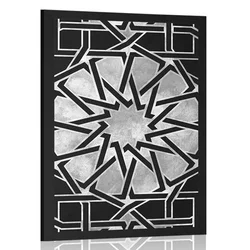 Plakat orientalski mozaik v črnobeli barvi - 30x45 silver