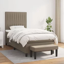 shumee Box spring postelja z vzmetnico taupe 90x200 cm blago