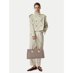 Tommy Hilfiger Ročna torba Th Grace Satchel Jacquard AW0AW18754 Rjava