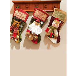 Christmas decoration gifts bag socks FARGY ( 3 pieces in a pack) red