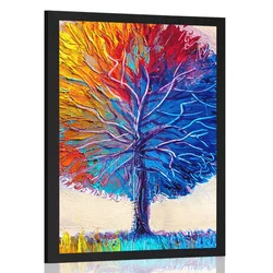 Plakat barvito akvarelno drevo - 20x30 silver