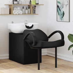 Stolica za šampon Crna i bijela 136 x 60 x 92 cm PVC