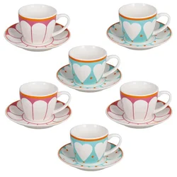 Tognana Set šoljica za čaj 90 ml, 6 komada, Šareni