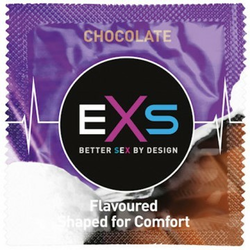 EXS Hot Chocolate - lateks prezervativi crne boje sa okusom i mirisom vruće čokolade, podmazani silikonskim lubrikantom