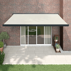 vidaXL Zložljiva tenda krem 4x3 m blago in aluminij