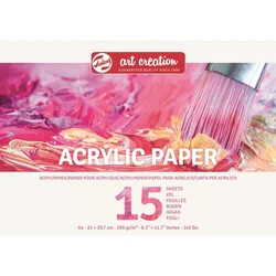 ART CREATION Jastučić papira za akrilne boje, 15 A4 listova