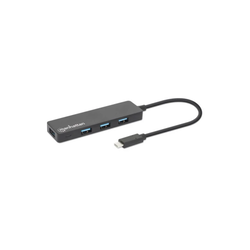 MANHATTAN USB-C HUB 4port 164924 3.2 G1/5Gbps/Crni
