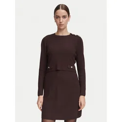 Morgan Pletena obleka 252-RMILOW Temno rjava Slim Fit