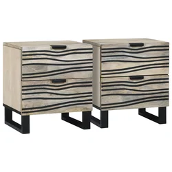 vidaXL Posteljne mize s predalom 2 pcs Oreh 40 x 33.5 x 46 cm