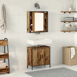Set namještaja za kupaonicu Zidne 2 pcs Smeđa Konstruirano drvo