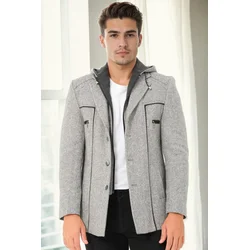K9532 DEWBERRY MENS COAT-DIAGONAL GREY