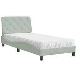 Krevet s madracem svjetlosivi 80 x 200 cm baršunasti