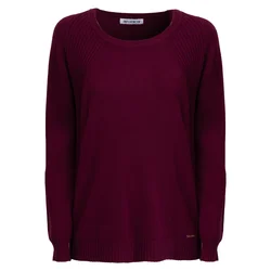 Influencer Pulover Ribbed merlot